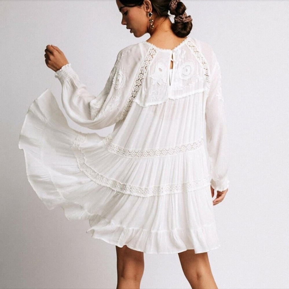 Free People Piece of Your Heart Boho Embroidered Dress - Picture 2 of 16